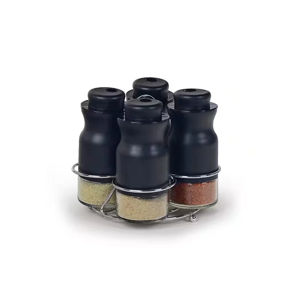 Gewürzstreuer-Set – 5-teilig mit Ständer und 4 Gläsern