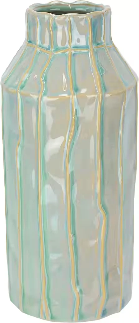 Dekovase aus Keramik – moderne Tischvase in Hellblau