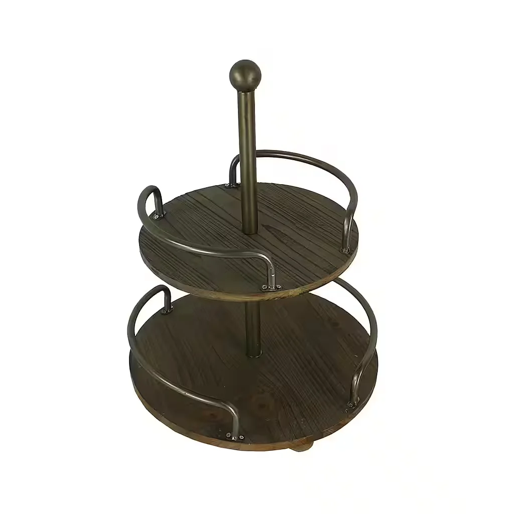 Dekoetagere 2-stöckig – Servieretagere aus Holz & Metall