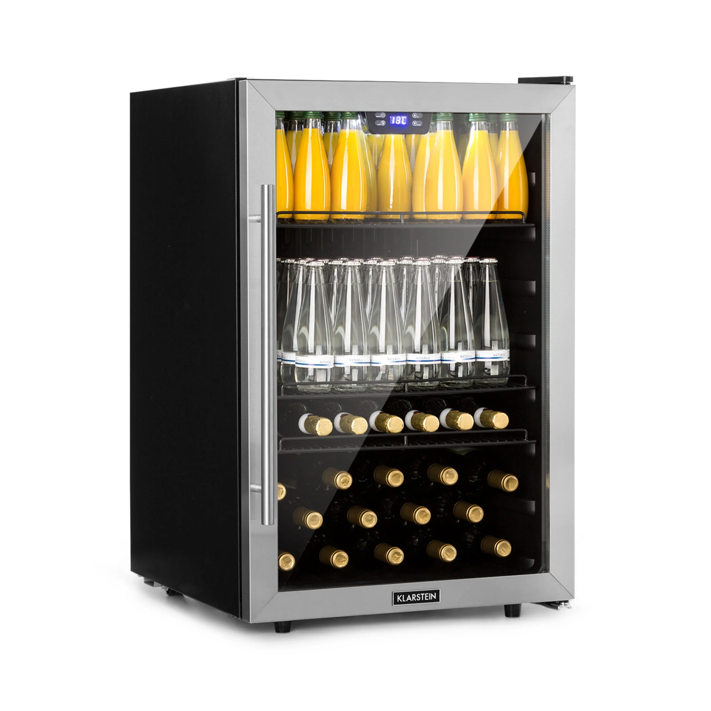 Beersafe Getränkekühlschrank 147 L 85 cm mit Glastür Silber