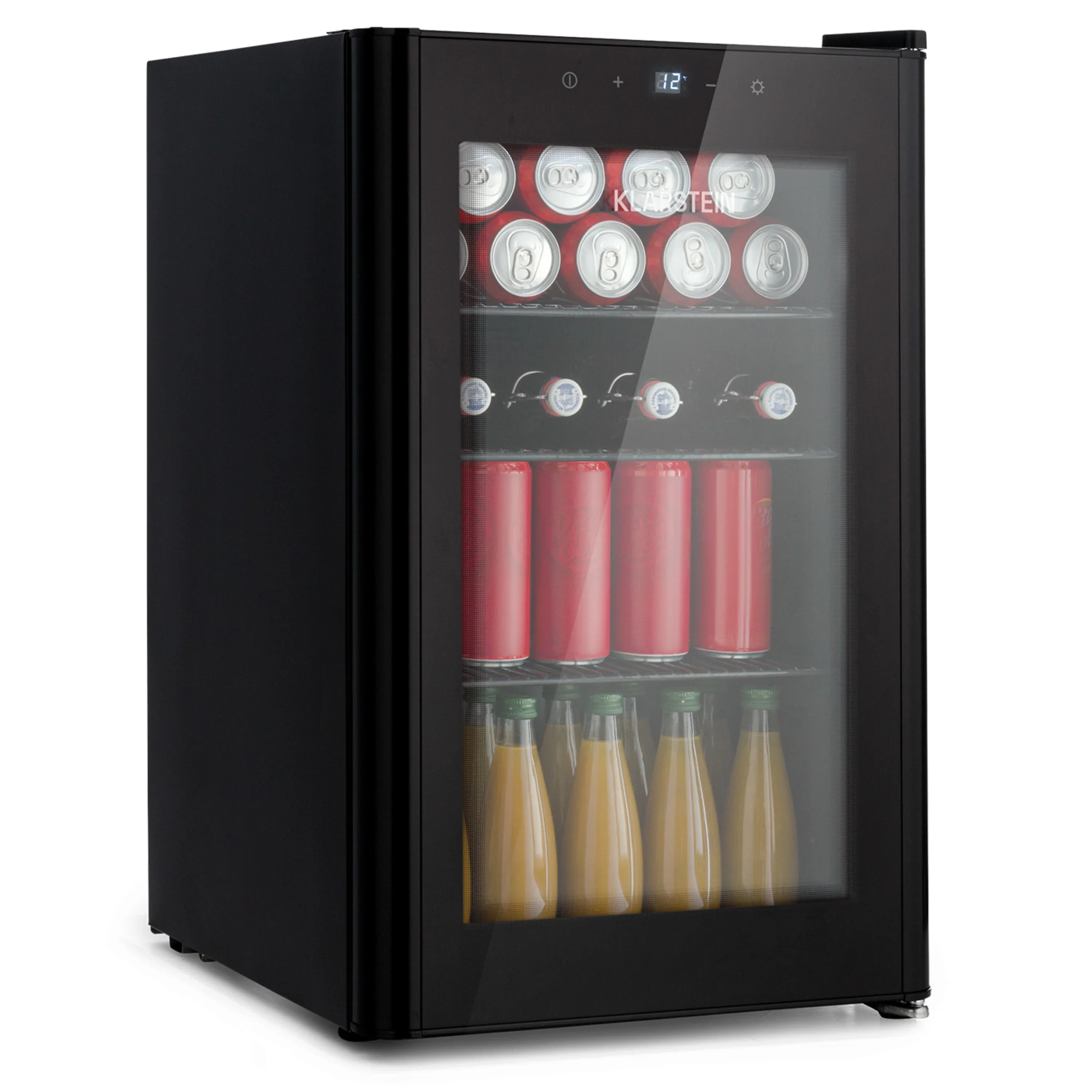 Beercave Getränkekühlschrank 70L 70cm mit Glastür Schwarz