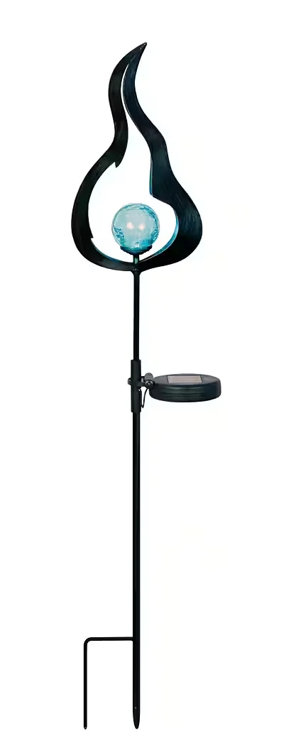 LED Solar-Gartenstecker – Aufbaustrahler „Flamme“ 93 cm