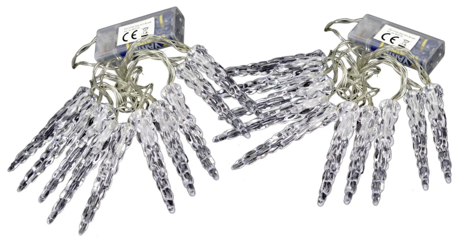 LED-Lichterkette – 2er Set Eiszapfen, warmweiß