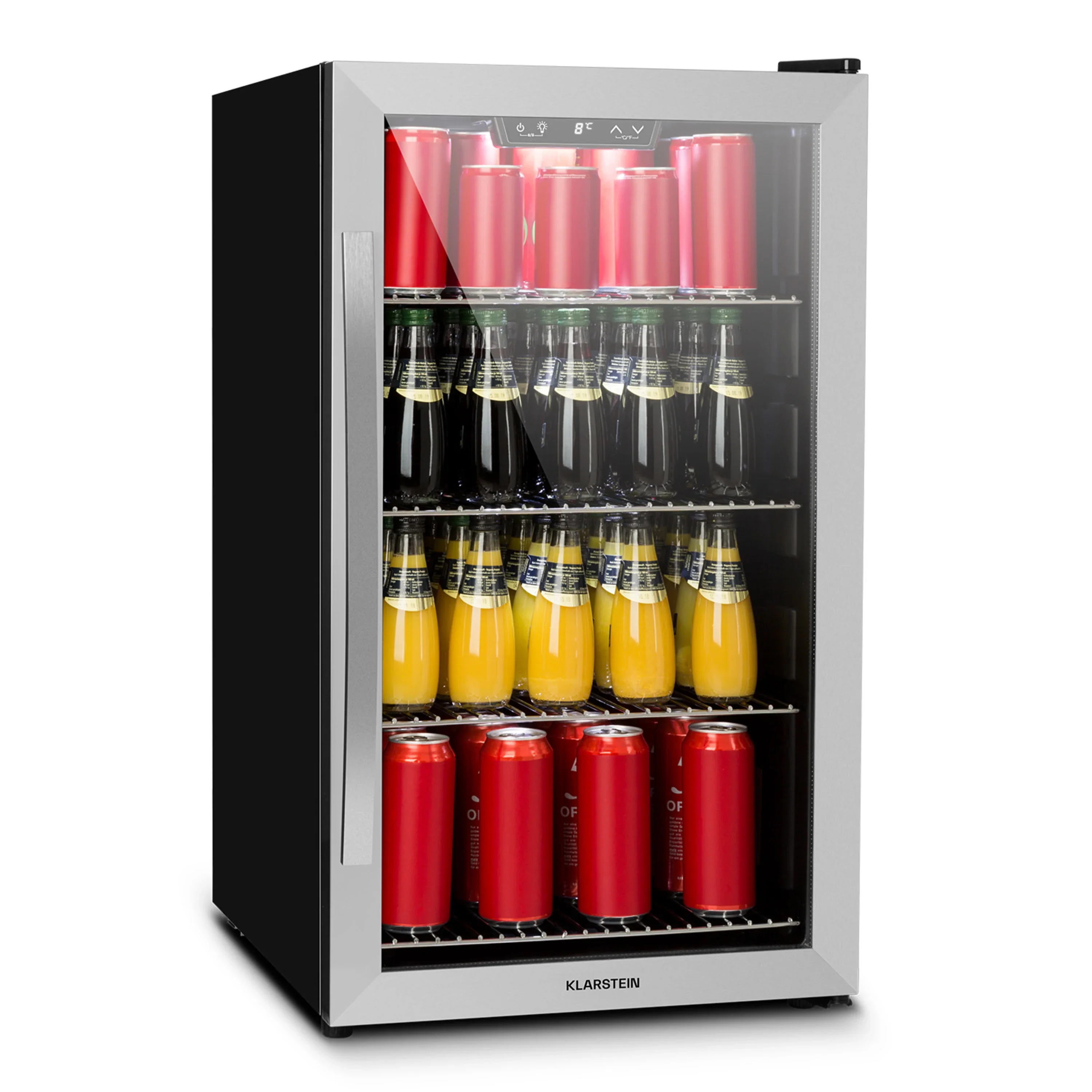 Beersafe Getränkekühlschrank 124 L, 86 cm, Glastür, Silber
