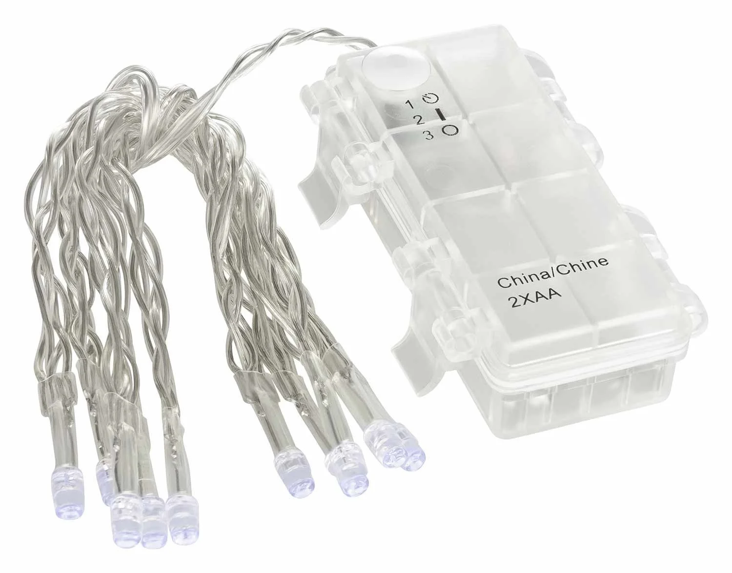 LED-Lichterkette Batterie – 10 LEDs kaltweiß, Außenbereich