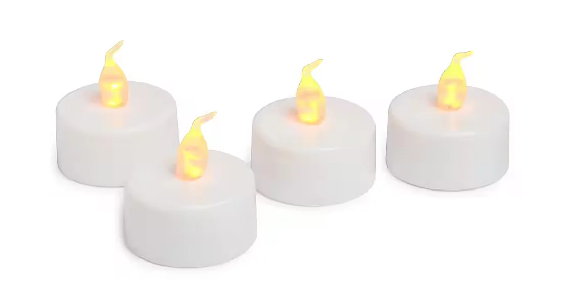 LED-Teelichter – 4er-Set, warmweiß mit Flackereffekt