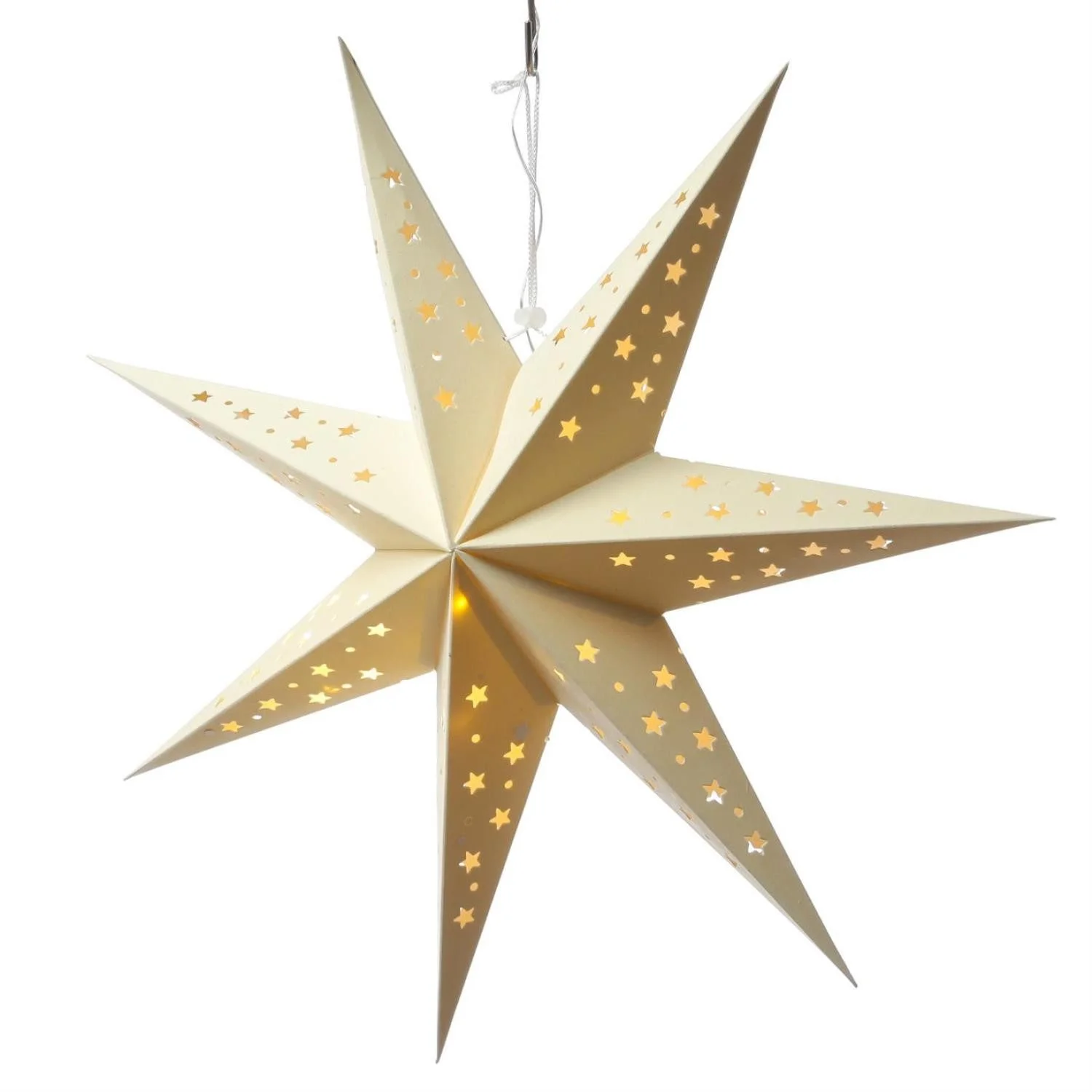 LED Papierstern 60 cm – Weihnachtsstern mit Samtbezug