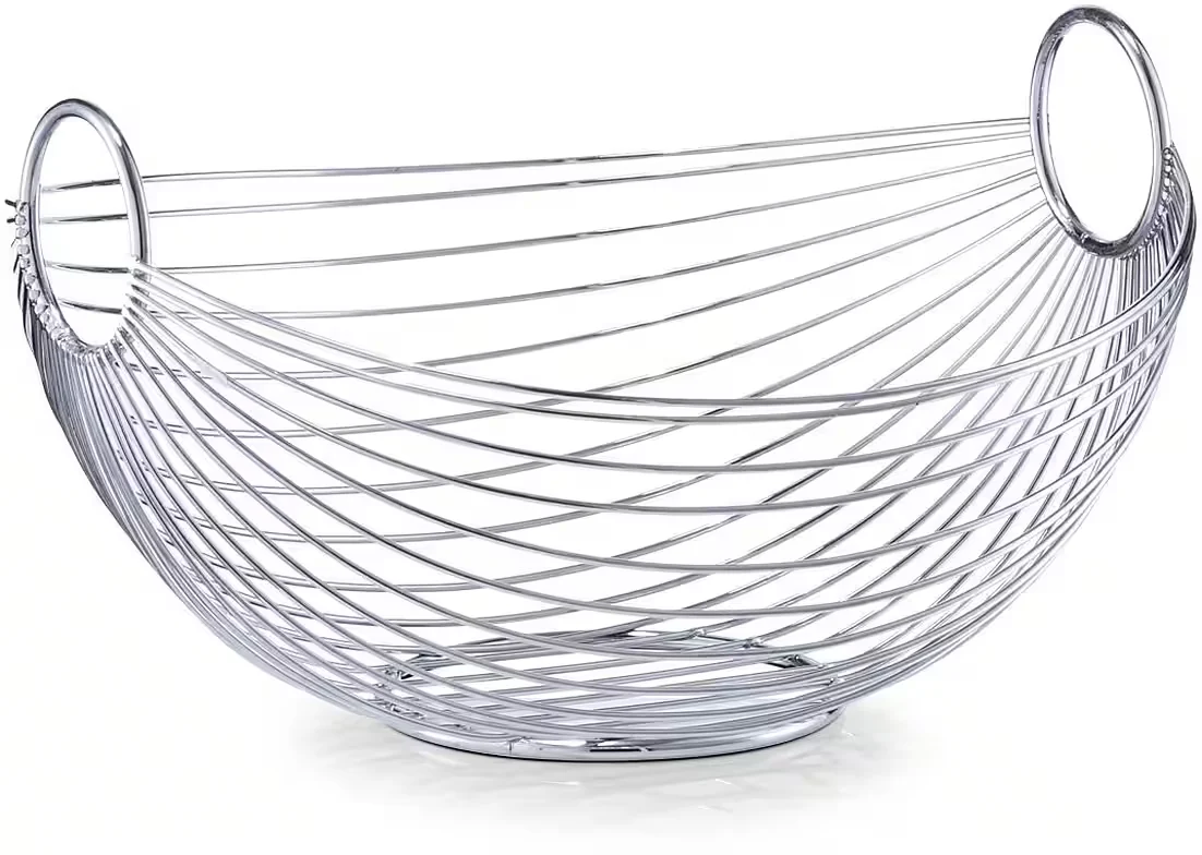 Obstschale aus Metall – moderne Obst- & Brotschale in Silber